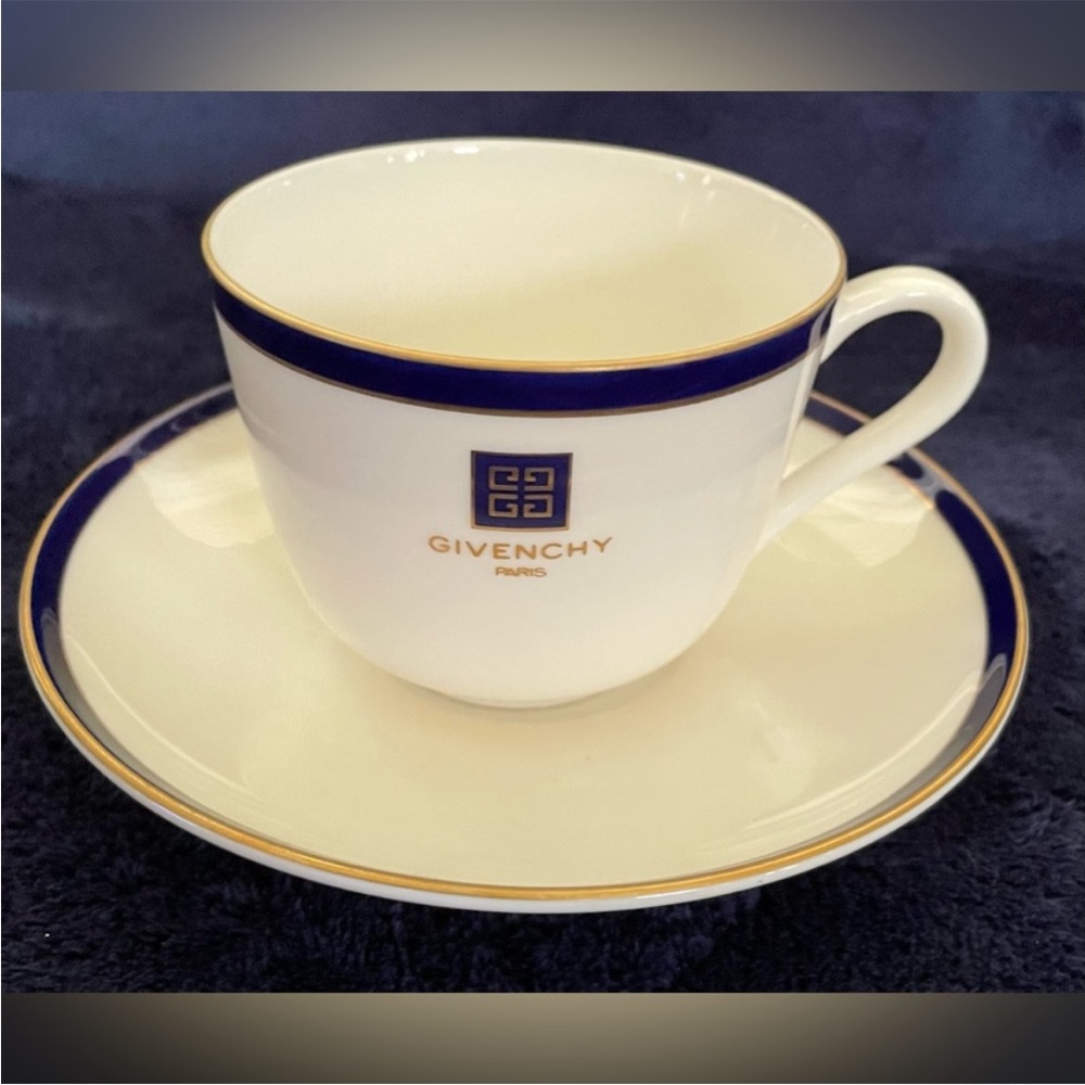 1 Set GIVENCHY Cobalt & Gold Trim Cup and Saucer